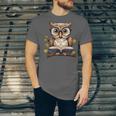 Owl Reading A Book Perched On A Branch Bookworm Unisex Jersey T-Shirt