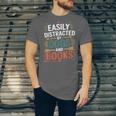 Pet Lover Joke Easily Distracted By Dogs And Books Men Unisex Jersey T-Shirt