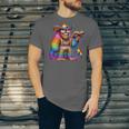Rainbow Pride Bigfoot Reading Book With Heart Glasses Unisex Jersey T-Shirt