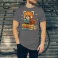 Reading Book Lover Red Panda Read Books Be Kind Stays Weird Unisex Jersey T-Shirt