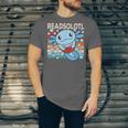 Readsolotl Blue Kawaii Axolotl Book Lover Reading Retro Unisex Jersey T-Shirt