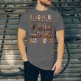 Spooky Halloween Bookshelf Bookcase Read More Books Unisex Jersey T-Shirt