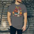 Vintage Books Tea Lovers Fall Autumn Leaves And Pumpkins Unisex Jersey T-Shirt