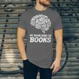 Women's My Brain Runs On Books Reading Bookworm Men Women Unisex Jersey T-Shirt