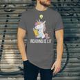 Women's Reading Is Lit Unicorn Library English Teacher Book Lover Unisex Jersey T-Shirt