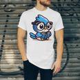 Adorable Book Lover Blue Jay With Reading Glasses Cute Raglan Baseball Tee Unisex Jersey T-Shirt