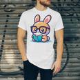 Adorable Book Lover Rabbit With Reading Glasses Cute Premium Unisex Jersey T-Shirt Adorable Book Lover Rabbit With Reading Glasses Cute Premium Unisex Jersey T-Shirt