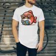 Adorable Book Lover Salmon With Reading Glasses Cute Unisex Jersey T-Shirt
