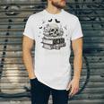 Boo Skeleton Skull Books Halloween Women School Teacher Kid Premium Unisex Jersey T-Shirt