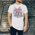Book Lover Coquette Bow Pink Dainty Ribbon Cute Bookworm Unisex Jersey T-Shirt