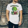 Book Lover Reading Dinosaur Readosaurus Library Unisex Jersey T-Shirt
