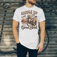 Bookish Retro Western Cowgirl Texas Book Lover Novel Reader Unisex Jersey T-Shirt
