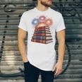 Books Fireworks 4th Of July Bookworm Patriotic Reader Unisex Jersey T-Shirt