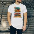 Books Painting Colorful Art Abstract Graphic Books Unisex Jersey T-Shirt Books Painting Colorful Art Abstract Graphic Books Unisex Jersey T-Shirt