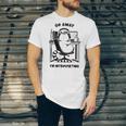 Cat With Coffee On Computer Go Away I'm Introverting Unisex Jersey T-Shirt Cat With Coffee On Computer Go Away I'm Introverting Unisex Jersey T-Shirt