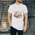 Coffee Cats & Books Cute Cat Book Lover Reading Unisex Jersey T-Shirt