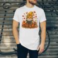 Cute Autumn Gnome Reading Pumpkin Book Lover Unisex Jersey T-Shirt