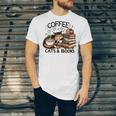 Cute Coffee Cats Books Lover Idea Women Men Kids Unisex Jersey T-Shirt