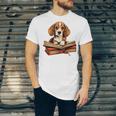 Cute Dog Beagle Reading Book Unisex Jersey T-Shirt