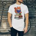 Cute Kawaii Kids Reading Books Glasses Red Panda Lover Unisex Jersey T-Shirt