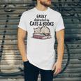 Easily Distracted By Cats And Books Cute Book Lover Unisex Jersey T-Shirt Easily Distracted By Cats And Books Cute Book Lover Unisex Jersey T-Shirt
