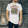 Easily Distracted By Cats And Books Vintage Unisex Jersey T-Shirt Easily Distracted By Cats And Books Vintage Unisex Jersey T-Shirt