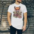 Fox Read Books Be Kind Stay Weird Reader Cute Nerd Bookworm Unisex Jersey T-Shirt