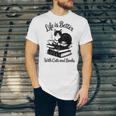 Life Is Better With Cats & Books Tuxedo Cat Mom Women Unisex Jersey T-Shirt Life Is Better With Cats & Books Tuxedo Cat Mom Women Unisex Jersey T-Shirt