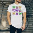 Mardi Gras Teacher Coquette Bow Pencil Apple Book Women Girl Unisex Jersey T-Shirt