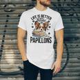 Papillon Dog Breed Life Is Better With Books And Papillons Unisex Jersey T-Shirt Papillon Dog Breed Life Is Better With Books And Papillons Unisex Jersey T-Shirt