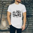 Raccoon Reading A Book Vintage Trash Reader Unisex Jersey T-Shirt