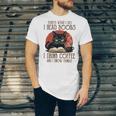 i Read Books And i Know Things Cat Reading Coffee Unisex Jersey T-Shirt i Read Books And i Know Things Cat Reading Coffee Unisex Jersey T-Shirt
