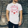 Read Your Heart Out Valentine Reading Book Lover Teacher Premium Tri-Blend Unisex Jersey T-Shirt