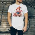 Snowman Reading Books Lovers Christmas Librarian Bookworm Unisex Jersey T-Shirt