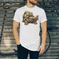 Sulcata Tortoise Reading A Book Unisex Jersey T-Shirt