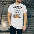 Unearth a Story Cute Dinosaur Summer Reading 2026 Dino Book Unisex Jersey T-Shirt Unearth a Story Cute Dinosaur Summer Reading 2026 Dino Book Unisex Jersey T-Shirt