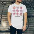 Valentine Teacher Cute Bows Apple Globe Pencil Books Art Unisex Jersey T-Shirt