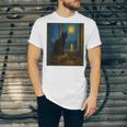Van Gogh Starry Night Art Cat And Book Lovers Unisex Jersey T-Shirt