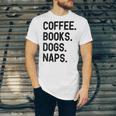 Vintage Coffee Books Dogs Naps Retro Unisex Jersey T-Shirt