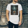 Vintage Ghost Book Reading Camping Gothic Halloween Teachers Unisex Jersey T-Shirt