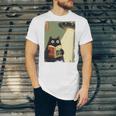 Vintage Japanese Cat Book Lovers UFO Alien Abduction Cat Dad Unisex Jersey T-Shirt Vintage Japanese Cat Book Lovers UFO Alien Abduction Cat Dad Unisex Jersey T-Shirt