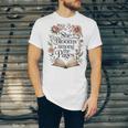 Women's She Blooms Among The Pages Women Mom Wife Floral Book Lover Unisex Jersey T-Shirt