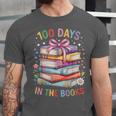 100 Days In The Books Cute Book 100 Days Of School Teachers Unisex Jersey T-Shirt