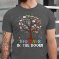 100 Days Of School 100th Day In The Books Reading Teacher Unisex Jersey T-Shirt