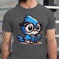 Adorable Book Lover Blue Jay With Reading Glasses Cute Unisex Jersey T-Shirt Adorable Book Lover Blue Jay With Reading Glasses Cute Unisex Jersey T-Shirt