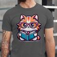 Adorable Book Lover Maine Coon Cat With Reading Glasses Cute Unisex Jersey T-Shirt Adorable Book Lover Maine Coon Cat With Reading Glasses Cute Unisex Jersey T-Shirt