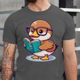 Adorable Book Lover Mallard Duck With Reading Glasses Cute Unisex Jersey T-Shirt