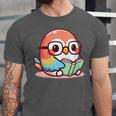 Adorable Book Lover Parrot With Reading Glasses Cute Unisex Jersey T-Shirt