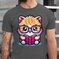 Adorable Book Lover Persian Cat With Reading Glasses Cute Unisex Jersey T-Shirt Adorable Book Lover Persian Cat With Reading Glasses Cute Unisex Jersey T-Shirt