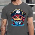 Adorable Book Lover Pirate With Reading Glasses Cute Unisex Jersey T-Shirt